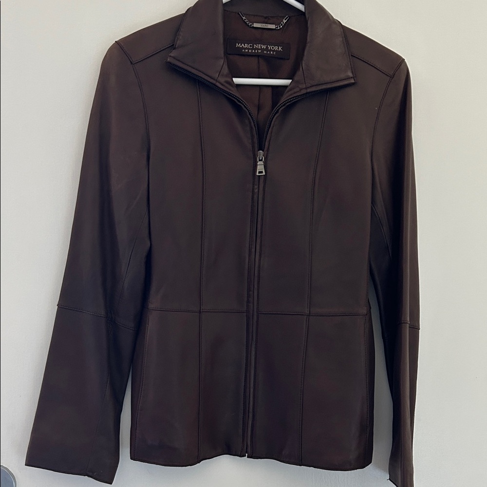 Marc New York Chocolate Leather Jacket